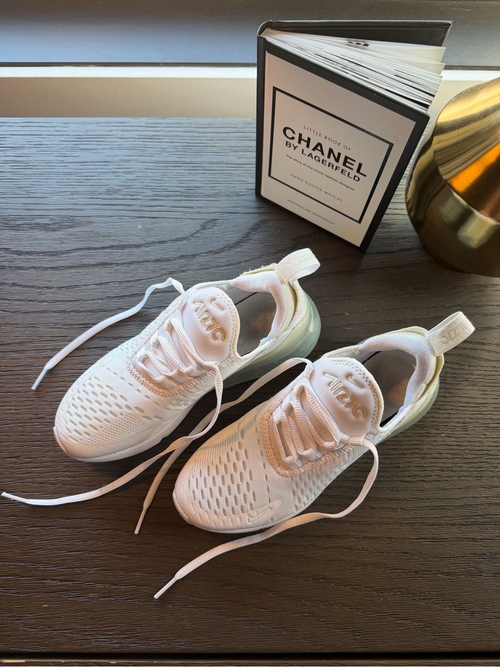 Nike Air Max 270 White Sneakers – Kids Size 3.5Y